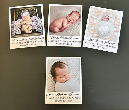 Birth Announcement Magnet (Set of 4)