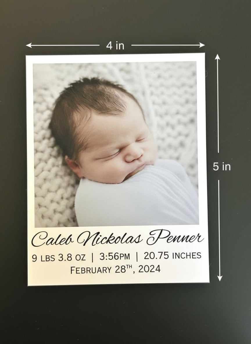 Birth Announcement Magnet (Set of 4)